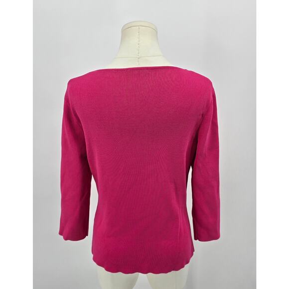 Vintage 80s Cyrus Magenta Rib Knit Sweater - Picture 4 of 6